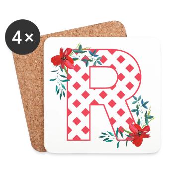 poppies r - Coasters (set of 4) - white - Front