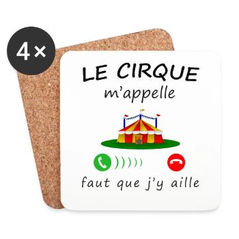 LE CIRQUE m'appelle, pour offrir - Dessous de verre (lot de 4) - blanc - Devant