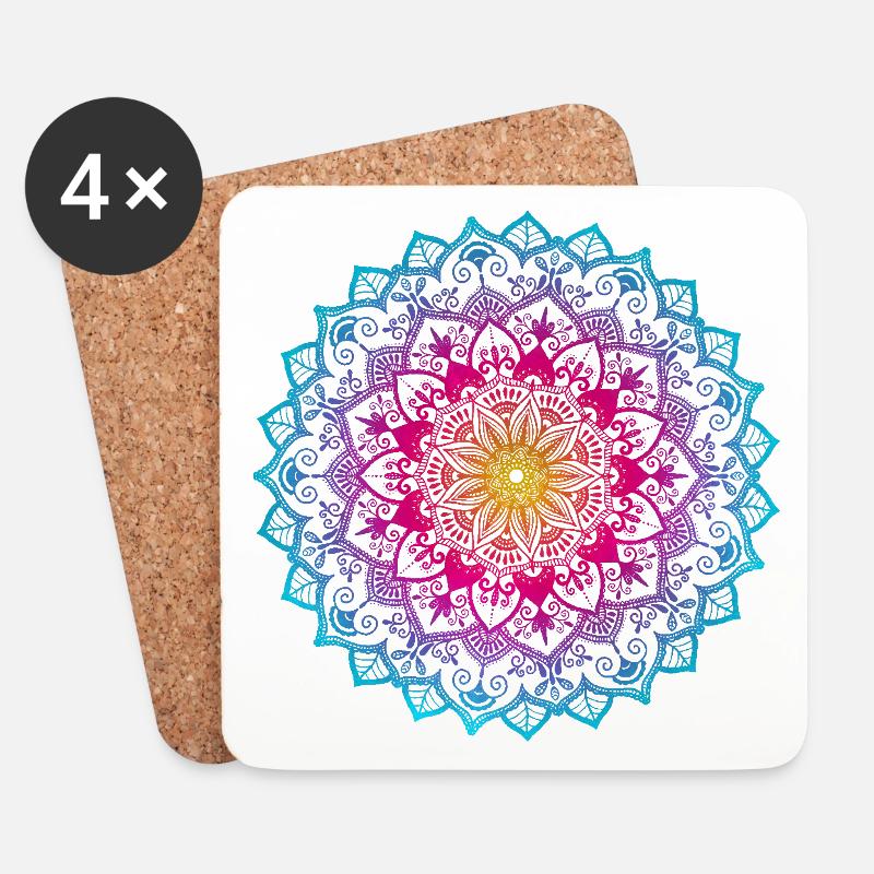 Mandala - Coasters (set of 4) - white