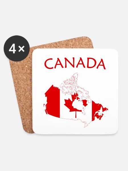 Kanada aus der "Country" -Sammlung - Untersetzer (4er-Set) - Weiß