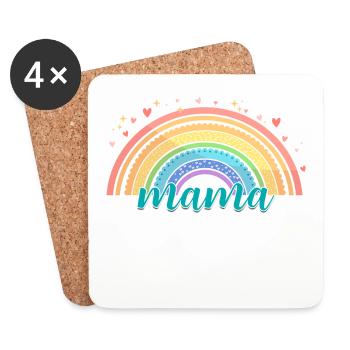 Regenbogen Mama - Untersetzer (4er-Set) - Weiß - Vorne
