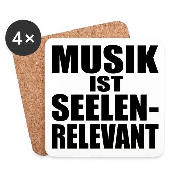 MUSIK IST SEELENRELEVANT - Geschenk - Musik - Untersetzer (4er-Set) - Weiß - Vorne