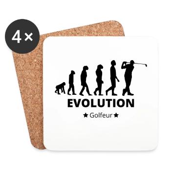 Evolution - Golfer - Coasters (set of 4) - white - Front