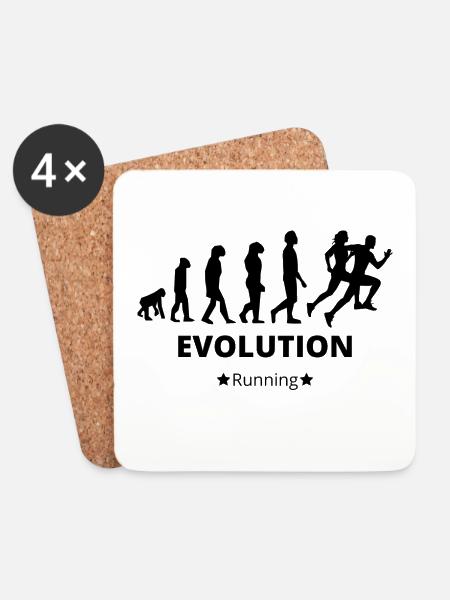 Evolution läuft - Untersetzer (4er-Set) - Weiß