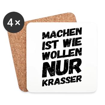 Machen ist wie wollen nur Krasser - Vintage 3 - Untersetzer (4er-Set) - Weiß - Vorne