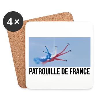 Patrouille de France meeting aérien - Dessous de verre (lot de 4) - blanc - Devant