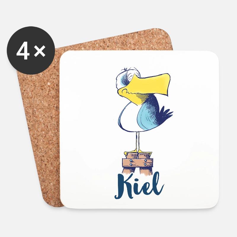 Freche Kiel Möwe - Untersetzer (4er-Set) - Weiß