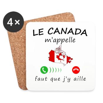 Le Canada m'appelle de la collection "appel" - Dessous de verre (lot de 4) - blanc - Devant