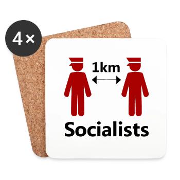 socialiste - Dessous de verre (lot de 4) - blanc - Devant