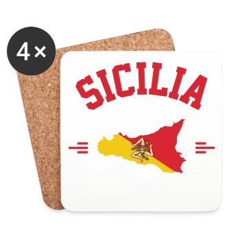 La Sicile dans ton coeur - Dessous de verre (lot de 4) - blanc - Devant