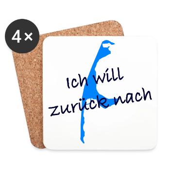 Ich will zurück nach Sylt - Untersetzer (4er-Set) - Weiß - Vorne