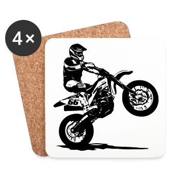 Supermoto - Supermotard - Coasters (set of 4) - white - Front