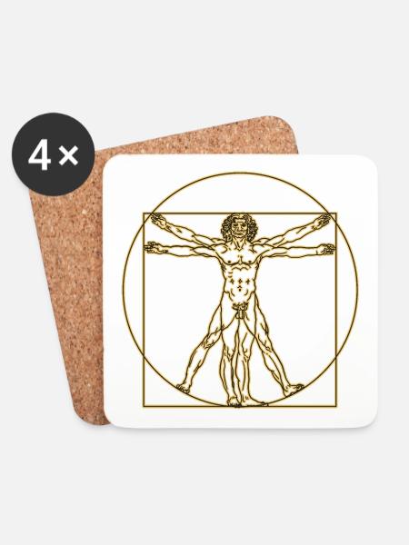 VITRUVIOUS MAN - Coasters (set of 4) - white