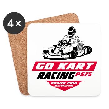 GoKart - Kartsport - Kart - Go Kart - Untersetzer (4er-Set) - Weiß - Vorne
