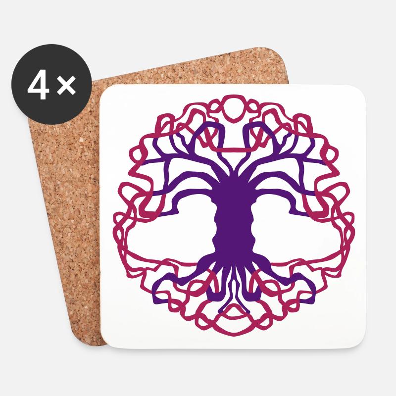 Lebensbaum,Keltisch,Esoterik,Geschenkidee, Symbol - Untersetzer (4er-Set) - Weiß