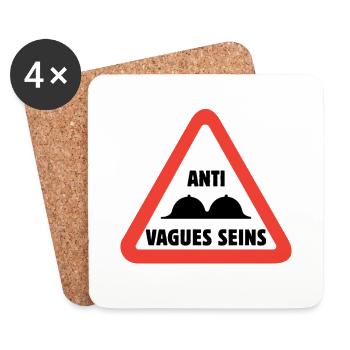ANTI VAGUES SEINS ! (Vaccins) - Dessous de verre (lot de 4) - blanc - Devant