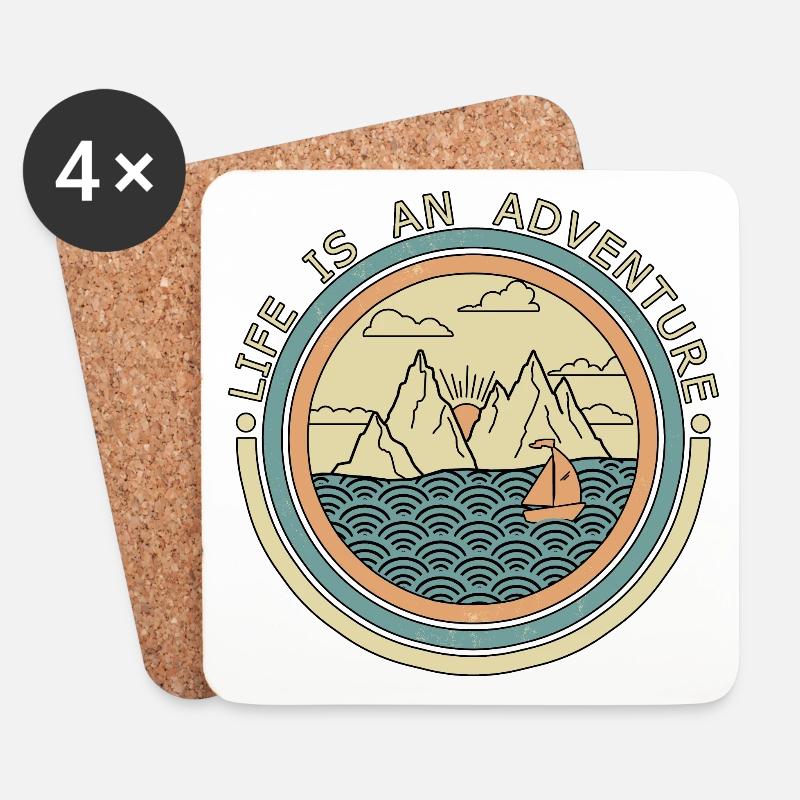 Funny Sailing, Sailing, Funny Sailing - Coasters (set of 4) - white