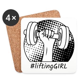 Lifting girl Fitness Musculation Sport - Dessous de verre (lot de 4) - blanc - Devant