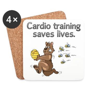 Bear endurance training fitness lifestyle funnier - Coasters (set of 4) - white - Front