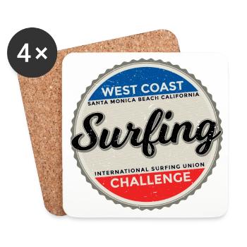 Surfen - Untersetzer (4er-Set) - Weiß - Vorne