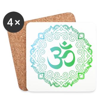 Yoga, Om-Mandala - Coasters (set of 4) - white - Front