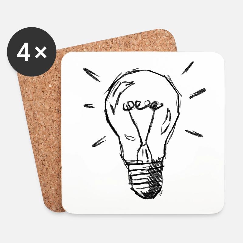 Leuchtende Lampe - Untersetzer (4er-Set) - Weiß
