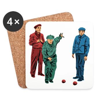 Lyonnaise Sport de pétanque Cadeau - Dessous de verre (lot de 4) - blanc - Devant