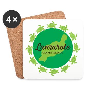 Lanzarote Canary Islands with turtles - Coasters (set of 4) - white - Front