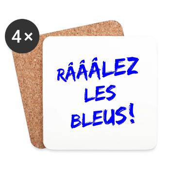 RÂLEZ LES BLEUS ! (sports, football, rugby) - Dessous de verre (lot de 4) - blanc - Devant