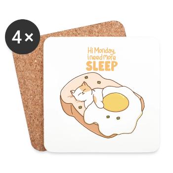 I Need More Sleep - Coasters (set of 4) - white - Front
