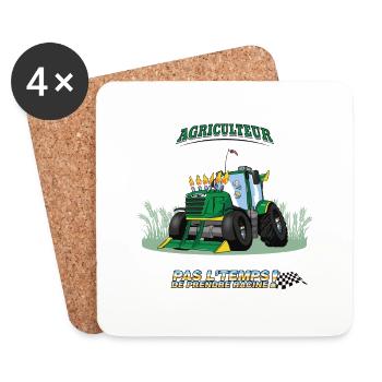 UN AGRICULTEUR N'A PAS LE TEMPS DE PRENDRE RACINE - Dessous de verre (lot de 4) - blanc - Devant