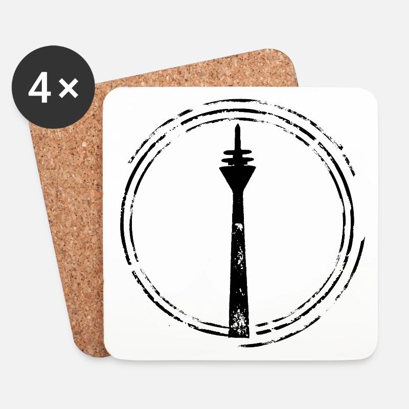 Rheinturm - Untersetzer (4er-Set) - Weiß