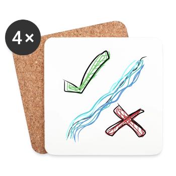 True False - Coasters (set of 4) - white - Front
