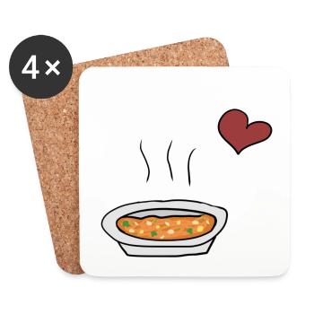 Essen Suppe - Untersetzer (4er-Set) - Weiß - Vorne