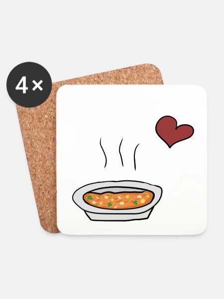Essen Suppe - Untersetzer (4er-Set) - Weiß