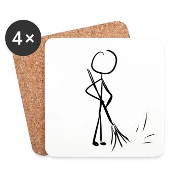 Cleaning Cleaner - Coasters (set of 4) - white - Front