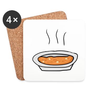 Suppe Essen - Untersetzer (4er-Set) - Weiß - Vorne
