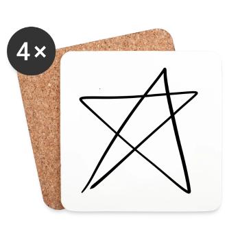 Star Shape - Coasters (set of 4) - white - Front