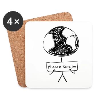 Climate Change Climate Protection - Coasters (set of 4) - white - Front