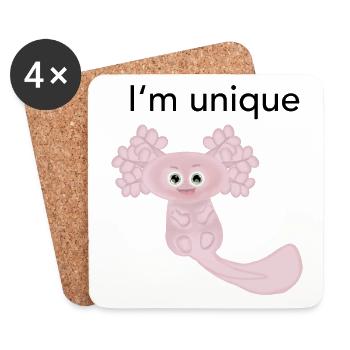 Ich bin einzigartig Axolotl - Untersetzer (4er-Set) - Weiß - Vorne