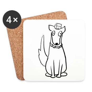 hund wachhund - Untersetzer (4er-Set) - Weiß - Vorne