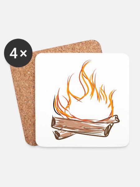 Lagerfeuer feuer - Untersetzer (4er-Set) - Weiß