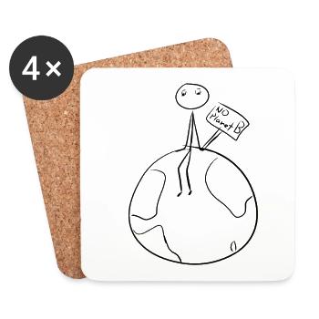 climate protection earth - Coasters (set of 4) - white - Front