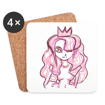 symbole Reine - Dessous de verre (lot de 4) - blanc - Devant