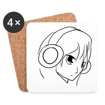 manga anime - Untersetzer (4er-Set) - Weiß - Vorne