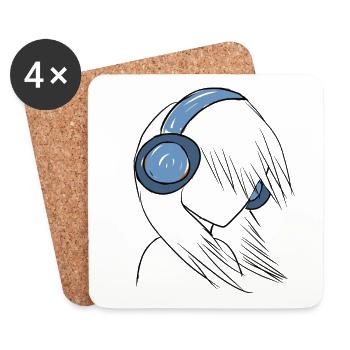 manga sound - Coasters (set of 4) - white - Front