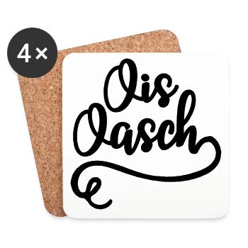Ois Oasch Mundart Humor Dialekt - Untersetzer (4er-Set) - Weiß - Vorne