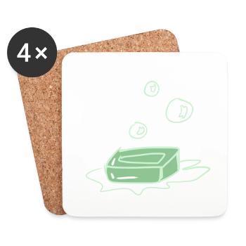 soap clean - Coasters (set of 4) - white - Front