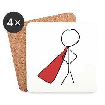 hero superhero - Coasters (set of 4) - white - Front