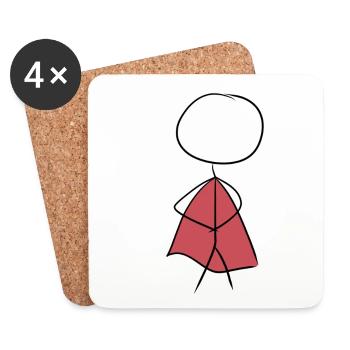 hero superhero - Coasters (set of 4) - white - Front